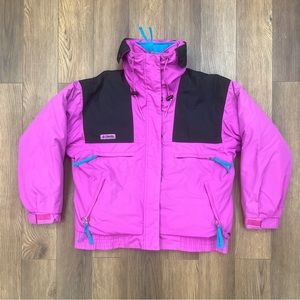 Columbia Vamoose 3-in-1 Jacket Coat Women Medium Purple Teal Radial Sleeve VTG